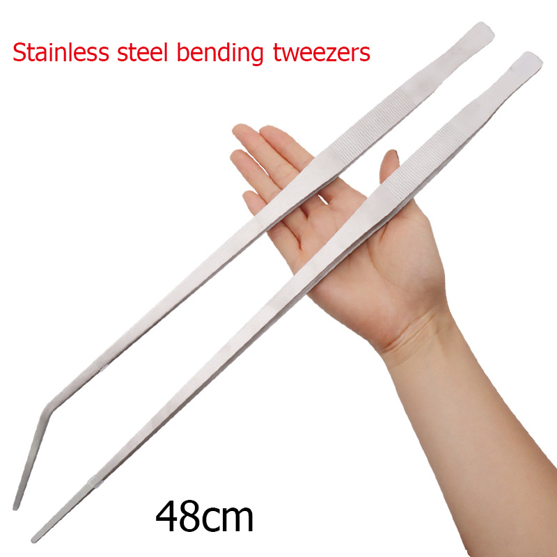 Aquarium Plant Utensils - Pęseta ze stali nierdzewnej, gruba, zakrzywiona,